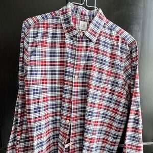 GAP Long Sleeved Shirt – Button Down Collar / Blue, Red, and Yellow Plaid